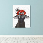 黒猫の帽子2 キャンバスプリント (インサイチュ (ウッドフロア))