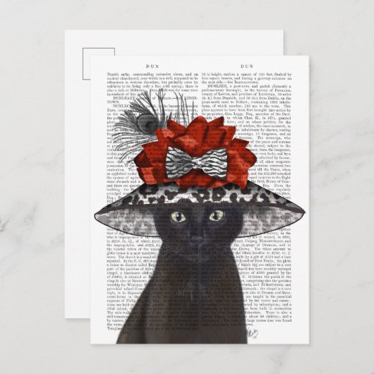 黒猫の帽子 ポストカード (正面/裏面)