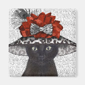 黒猫の帽子 マグネット (正面)