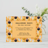 黒猫の幽霊 ジャック・オ・ランタン ハロウィンパーティー 招待状 (スタンド正面)