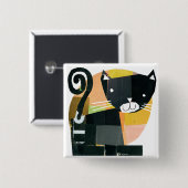 黒猫の幽霊 缶バッジ (正面&裏面)