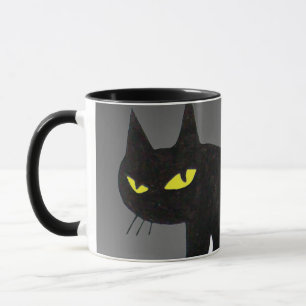 黒猫の忍者の灰色 マグカップ