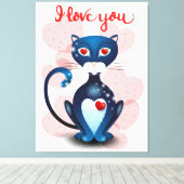 黒猫の恋 キャンバスプリント (インサイチュ (ウッドフロア))