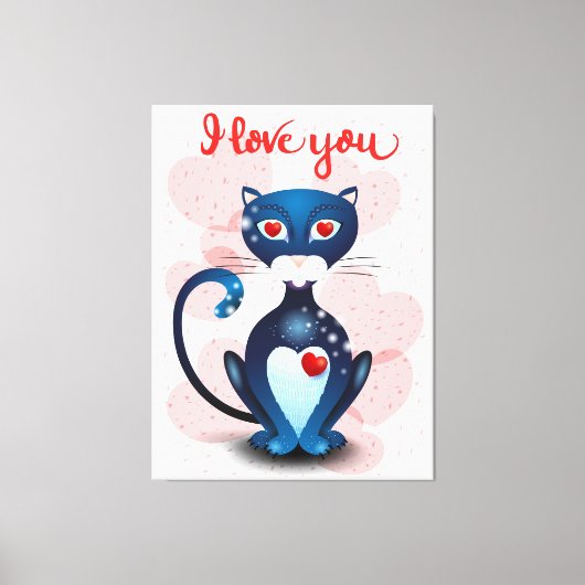 黒猫の恋 キャンバスプリント (正面)