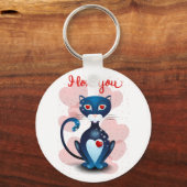 黒猫の恋 キーホルダー (正面)