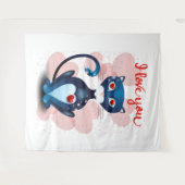 黒猫の恋 タペストリー (正面(横))