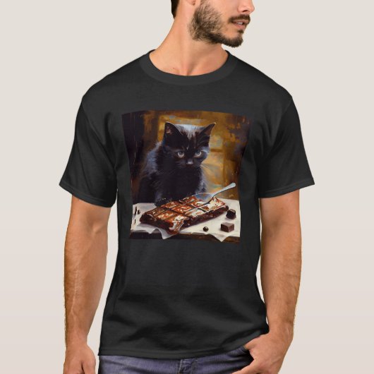 黒猫の愛チョコレート Tシャツ (正面)