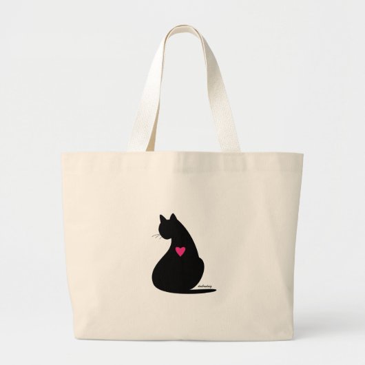 黒猫の愛 ラージトートバッグ (正面)