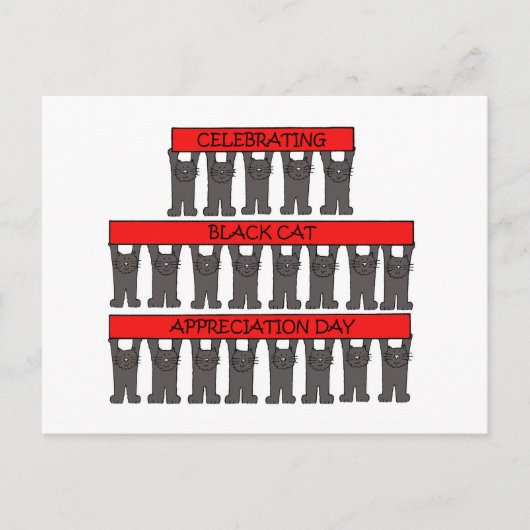 黒猫の感謝の日威厳がある17日 ポストカード (正面)