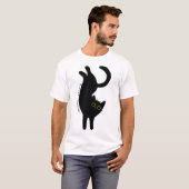 黒猫の感謝の日、漫画 Tシャツ (正面フル)