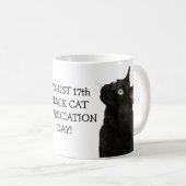黒猫の感謝日のマグ コーヒーマグカップ (正面右)