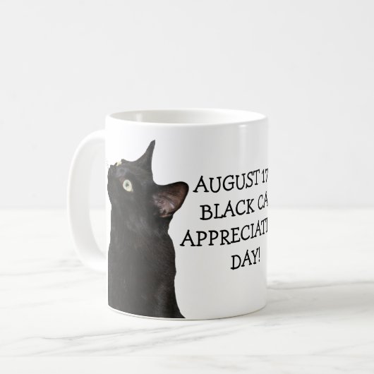 黒猫の感謝日のマグ コーヒーマグカップ (正面左)