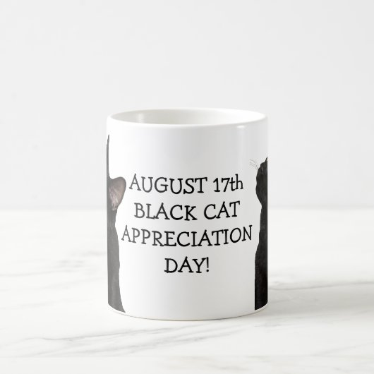 黒猫の感謝日のマグ コーヒーマグカップ (中央)