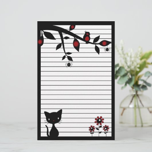 黒猫の文房具 便箋 (スタンド正面)