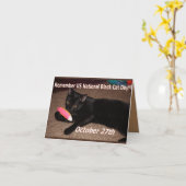 黒猫の日 カード (黄色い花)