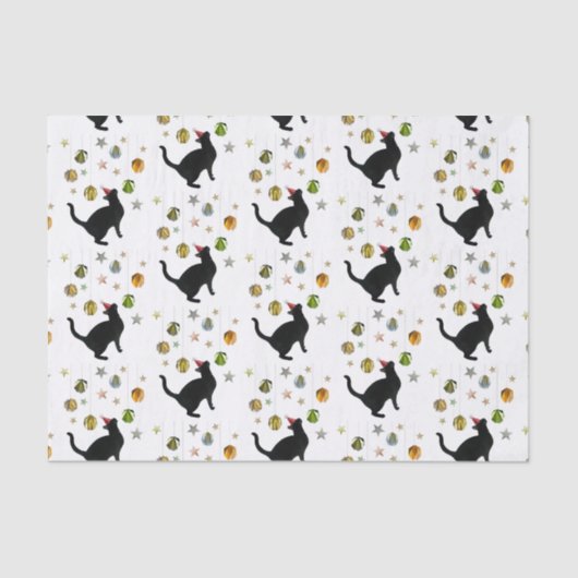 黒猫の星飾りティッシュペーパー 薄葉紙 (正面)