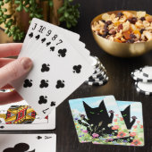 黒猫の春の熱狂: 子猫と花 トランプ (インサイチュ)