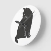 黒猫の時計 ラウンド壁時計 (傾斜)