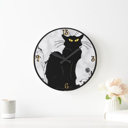 黒猫の時計 ラージ壁時計 (ホーム)