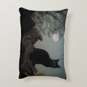 黒猫の月付きツリーリム名前をカスタムする アクセントクッション (裏面(縦))