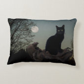 黒猫の月付きツリーリム名前をカスタムする アクセントクッション (裏面)