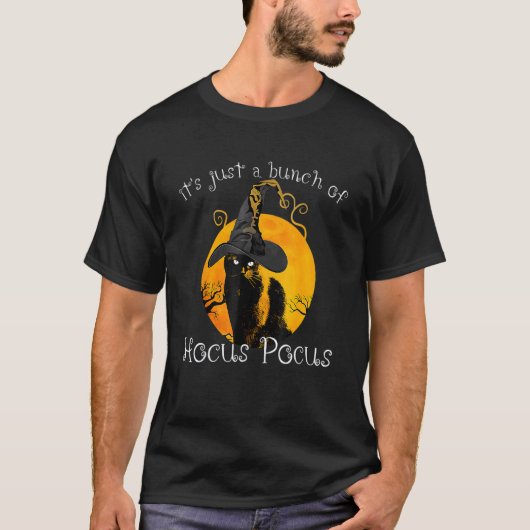 黒猫の月 ハロウィンのコスチューム 魔法使いの群れ Tシャツ (正面)