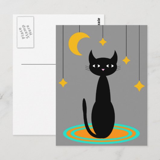黒猫の月 ポストカード (正面/裏面)