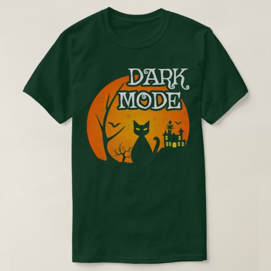 黒猫の月 – 不気味シーン – ハロウィンおもしろい- Tシャツ (デザイン正面)