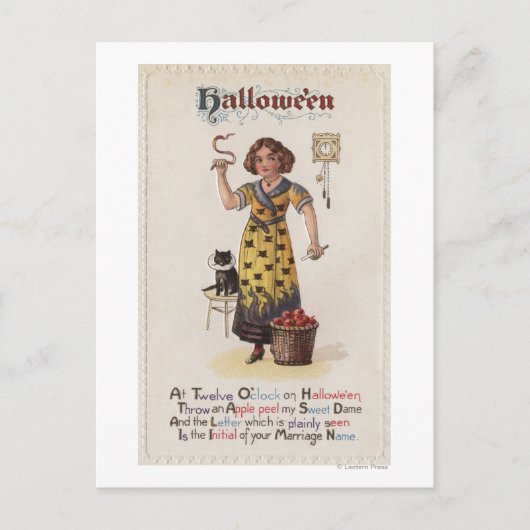 黒猫の服を着た少女 ポストカード (正面)