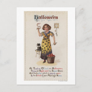 黒猫の服を着た少女 ポストカード