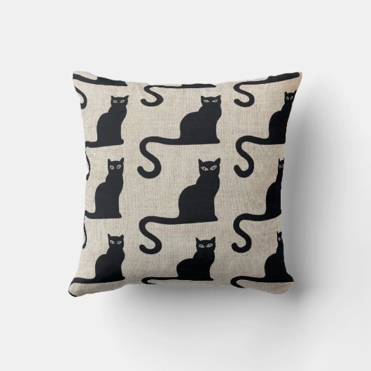 黒猫の枕 クッション (裏面)