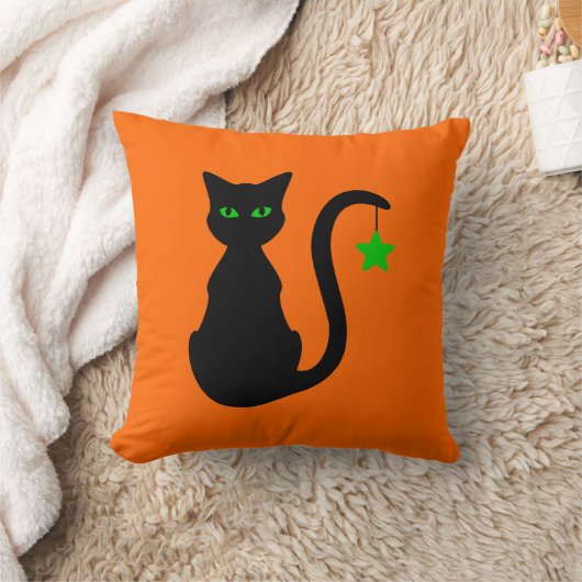 黒猫の枕 クッション (ブランケット)