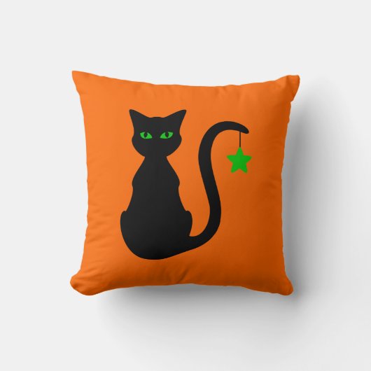 黒猫の枕 クッション (正面)