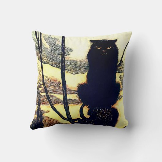 黒猫の枕 クッション (裏面)