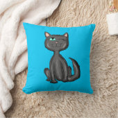 黒猫の枕 クッション (ブランケット)