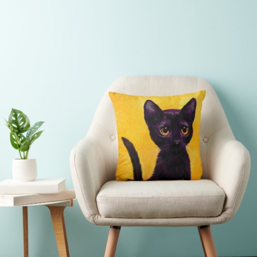 黒猫の枕 クッション (椅子)