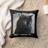 黒猫の枕: 私は黒猫を愛します及び私はあることができません クッション (ブランケット)
