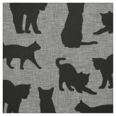 黒猫の柄が白黒 ファブリック (見本)