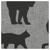 黒猫の柄が白黒 ファブリック (クローズアップ)