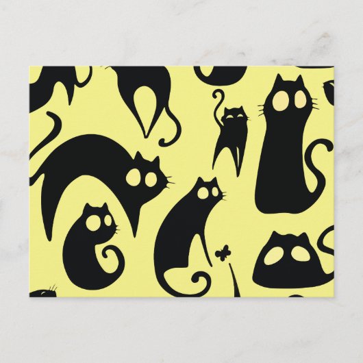 黒猫の柄 シーズンポストカード (正面)