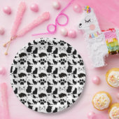 黒猫の柄 ペーパープレート (パーティー)