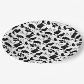 黒猫の柄 ペーパープレート (アングル)