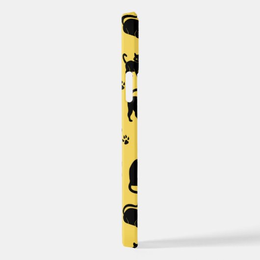 黒猫の柄 iPhoneケース (右側面)