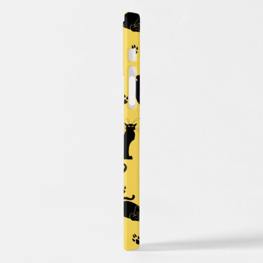 黒猫の柄 iPhoneケース (左側面)