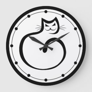 黒猫の柱時計 ラージ壁時計
