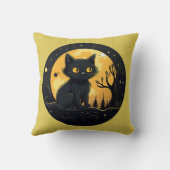 黒猫の森ジャックO'ランタン金ゴールドハロウィーン クッション (裏面)