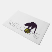 黒猫の歓迎の玄関マット ドアマット (アングル)