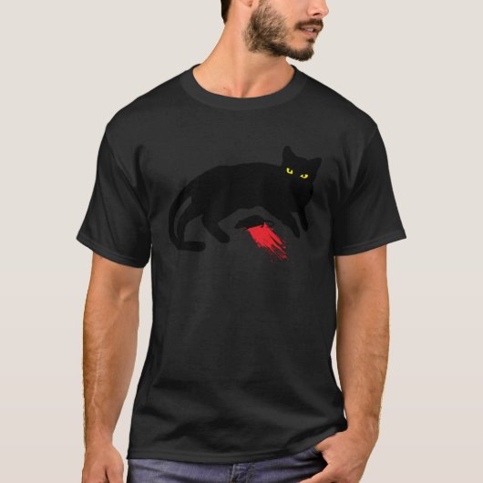 黒猫の殺戮本能 死んだネズミ パンク ゴス Tシャツ (正面)