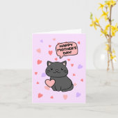 黒猫の母の日カード カード (黄色い花)