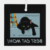 黒猫の母の日 ガラスオーナメント (裏面)